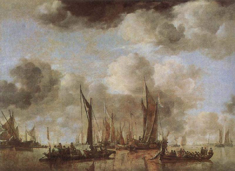 Jan van de Cappelle A Shipping Scene with Dutch Yacht Germany oil painting art